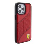 Ferrari FEHCP15LPWAR iPhone 15 Pro 6.1" red hardcase Perforated Waves Metal Logo - imagine 4