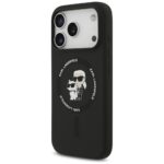 Karl Lagerfeld Silicone Karl&Choupette Ring MagSafe Case for iPhone 17 Pro Max Black - imagine 2