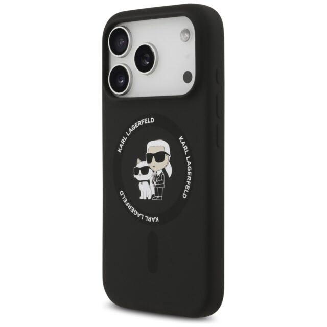 Karl Lagerfeld Silicone Karl&Choupette Ring MagSafe Case for iPhone 17 Pro Max Black - imagine 2