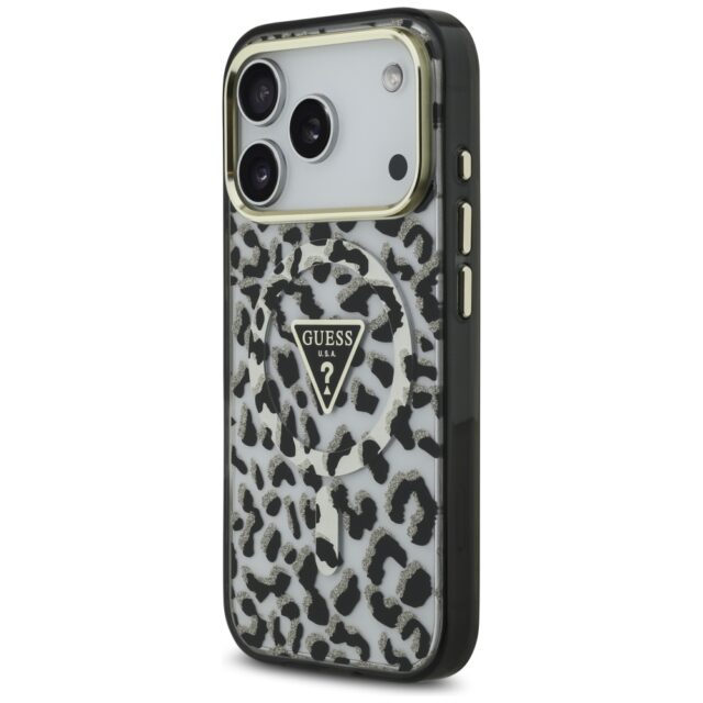 Guess Leopard Glitter MagSafe Case for iPhone 17 Pro Black - imagine 2
