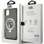 Karl Lagerfeld KLHMN61HMRSKCK iPhone 11/ Xr 6.1" black hardcase Ring Stand Karl&Choupettte Ma - imagine 8