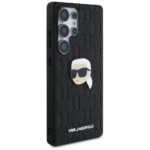 Case Karl Lagerfeld Leather Monogram Pin Logo Karl Head Samsung Galaxy S25 Ultra Black - imagine 4