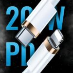 USAMS U63 USB-C to Lightning 1.2m 20W PD Fast Charge black SJ484USB01 (US-SJ484) - imagine 3