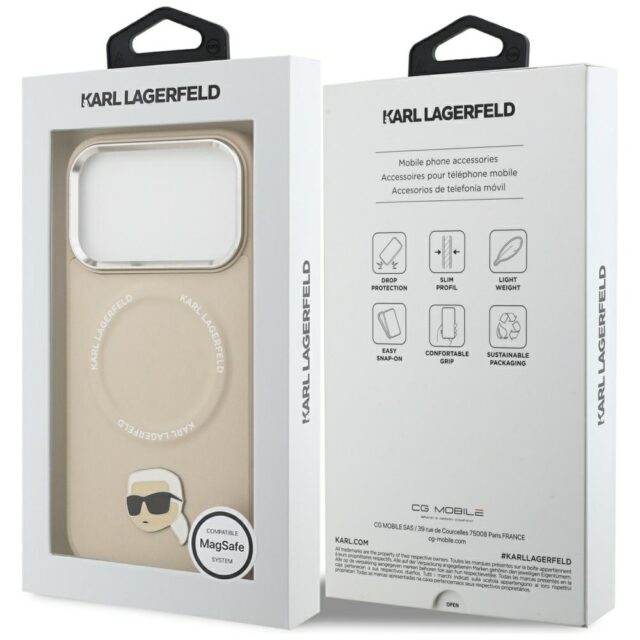 Karl Lagerfeld Karl Pin MagSafe Case for iPhone 17 Pro Beige - imagine 8