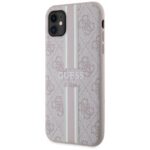 Guess GUHMN61P4RPSP iPhone 11 / Xr pink hardcase 4G Printed Stripes MagSafe - imagine 2