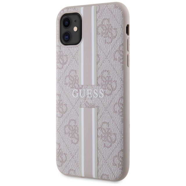 Guess GUHMN61P4RPSP iPhone 11 / Xr pink hardcase 4G Printed Stripes MagSafe - imagine 2