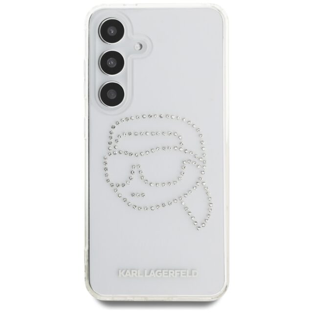 Case Karl Lagerfeld Rhinestones Karl Head Logo for Samsung Galaxy S25 transparent - imagine 3