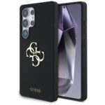 Case Guess Silicone Big 4G Logo Bottom Script Samsung Galaxy S25 Ultra black
