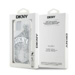 DKNY DKHCP15SLBNAET iPhone 15 / 14 / 13 6.1" white hardcase Liquid Glitter Big Logo - imagine 8