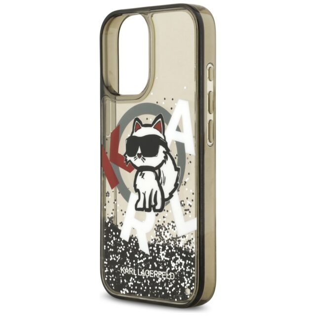 Karl Lagerfeld Liquid Glitter Choupette Logo MagSafe Case for iPhone 17 Black - imagine 6