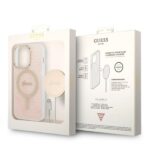 Guess Set GUBPP14XH4EACSP Case+ Charger iPhone 14 Pro Max 6,7" pink hard case 4G Print MagS - imagine 10