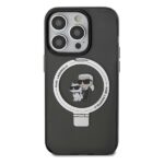 Karl Lagerfeld KLHMP14LHMRSKCK iPhone 14 Pro 6.1" black hardcase Ring Stand Karl&Choupettte Ma - imagine 3