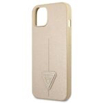 Guess GUHCP13MPSATLE iPhone 13 / 14 / 15 6,1" beige hardcase SaffianoTriangle Logo - imagine 6