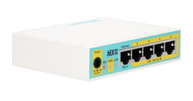MikroTik hEX PoE lite | Router | RB750UPr2, 5x RJ45 100Mb/s, 1x USB - imagine 5