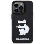 Karl Lagerfeld KLHCP14X3DRKHNK iPhone 14 Pro Max 6.7" black hardcase Rubber Choupette 3D - imagine 3