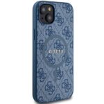 Guess GUHMP15SG4GFRB iPhone 15 / 14 / 13 6.1" blue hardcase 4G Collection Leather Metal Log - imagine 4