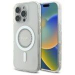 Guess GUHMP16LPFTDTEH iPhone 16 Pro 6.3" white hardcase IML Rhinestones MagSafe