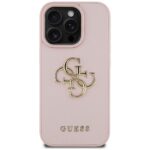 Case Guess Grained Big 4G Logo Small Classic Logo for iPhone 16 Pro pink - imagine 3