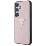 Case Guess Hot Stamp 4G Pattern Triangle Metal Logo for Samsung Galaxy S25 pink - imagine 2