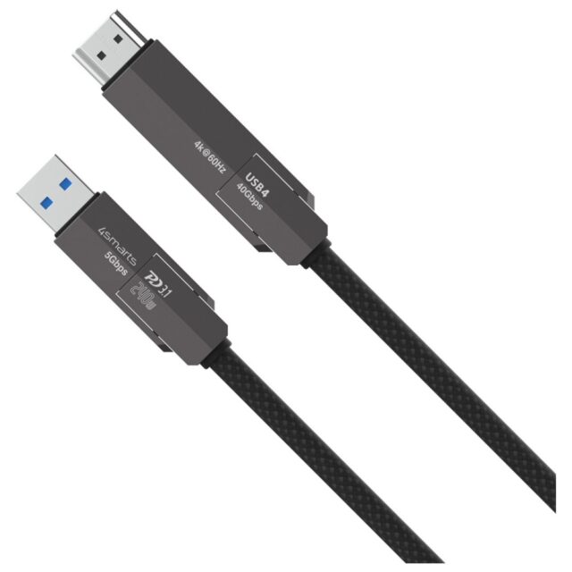 Cable 4smarts ComboCord USB4 HDMI 240W 1.5m black - imagine 3