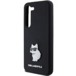 Karl Lagerfeld KLHCS23SSMHCNPK S23 S911 black hardcase Silicone Choupette Metal Pin - imagine 6