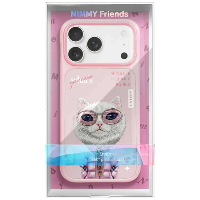 Case Nimmy Cool&Cute 2.0 Cat for iPhone   17 Pro  pink - imagine 7