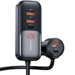 USAMS Car charger C40 3xUSB+2xUSB-C 165WPD+QC Fast Charge black/black CC213CC01 (US-CC213) - imagine 3