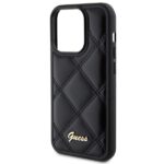 Guess GUHCP15LPSQSQSK iPhone 15 Pro 6.1" black hardcase Quilted Metal Logo - imagine 6