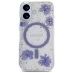 Case Guess Resin Flowers Glitter MagSafe for iPhone 16 purple - imagine 3