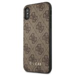 Guess GUHCI65G4GFBR iPhone Xs Max brown hard case 4G Metal Gold Logo - imagine 2