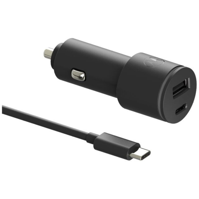 Car charger Motorola TurboPower 45W Dual USB-A/USB-C with cable USB-C 1m black - imagine 2