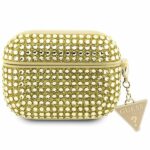 Guess GUAPHDGTPD AirPods Pro cover gold Rhinestone Triangle Charm