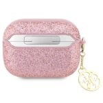 Guess GUAP2GLGSHP AirPods Pro 2 (2022/2023) cover pink Glitter Flake 4G Charm - imagine 2