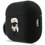 Case Karl Lagerfeld Silicone Karl Head   3D for AirPods Pro 3 black - imagine 2
