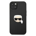 Karl Lagerfeld KLHCP13SPKMK iPhone 13 mini 5,4" black hardcase Leather Ikonik Karl`s Head Meta - imagine 3