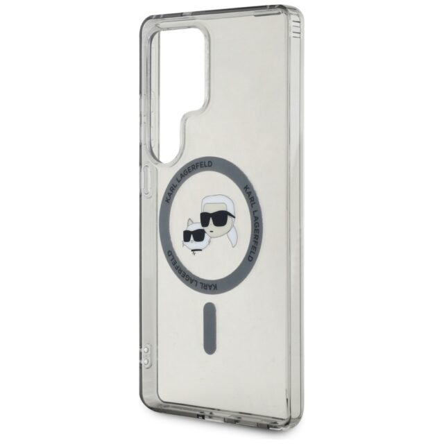 Case Karl Lagerfeld Button Karl & Choupette Heads Printed Logo MagSafe Samsung Galaxy S25 Ultra blac - imagine 6