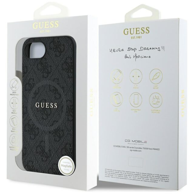 Case Guess 4G Ring Classic Logo MagSafe for iPhone 16e black - imagine 8