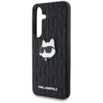 Case Karl Lagerfeld Leather Monogram Pin Logo Choupette Head Samsung Galaxy S25 black - imagine 6