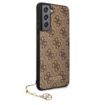 Guess GUHCS21FEGF4GBR G990 S21 FE brown hard case 4G Charms Collection - imagine 4