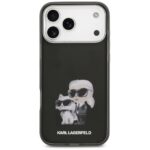 Karl Lagerfeld IML Aquarelle Karl & Choupette & Logo MagSafe Case for iPhone 17 Pro Black - imagine 3