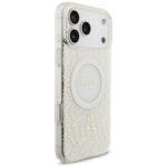 Guess IML Flowers Electro Pearl Strap MagSafe Case for iPhone 17 Pro Max White - imagine 4