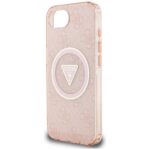 Case Guess IML Metal Glitter 4G Circle Triangle MagSafe for iPhone 16e pink - imagine 6