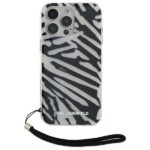 Karl Lagerfeld KLHCP16LHZBPKCCK iPhone 16 Pro 6.3" black hardcase IML Zebra Pattern & Cord - imagine 2