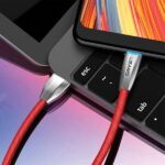 USAMS Braided U-Light USB-C Cable red 1.2m TCZSUSB04 (US-SJ184) - imagine 2