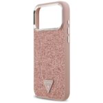 Guess Glitter Triangle Logo MagSafe Case for iPhone 17 Pro Max Pink - imagine 6