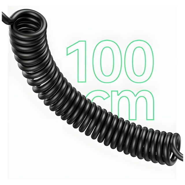 USAMS car charger 2xUSB-C 1xUSB-A C33 60W with spring cable Fast Charge black CC167CC01 (US-CC167) - imagine 8