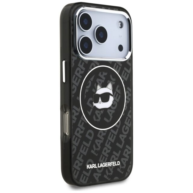 Case Karl Lagerfeld IML Choupette Head   Logo MagSafe for iPhone 17 Pro Max black - imagine 4