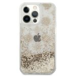 Guess GUHCP13LLGPEGO iPhone 13 Pro / 13 6,1" gold hardcase Peony Liquid Glitter - imagine 3