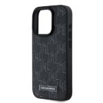 Karl Lagerfeld KLHMP15XPKHPORPK iPhone 15 Pro Max 6.7" hardcase black Leather Monogram Metal L - imagine 6