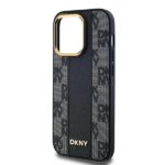 DKNY DKHMP14XPCPVSLK iPhone 14 Pro Max 6.7" black hardcase Leather Checkered Mono Pattern MagSafe - imagine 6